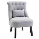 HOMCOM Fabric Single Sofa Armchair Upholstered with Pillow Wood Leg - Grey