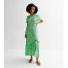 Tall Green Floral Tiered Midaxi Dress