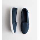 Navy Canvas Slip On Trainers