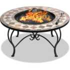 Centurion Supports Fireology KENNOCHA Garden Fire Pit Brazier, Coffee Table, Bbq and Ice Bucket - Marble Finish