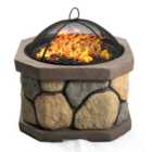 Centurion Supports Fireology BOGOTA Bold Garden Fire Pit Brazier and Barbecue with Eco-Stone Finish