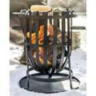 La Hacienda 56043 Vancouver Fire Pit Basket Bowl BBQ Grill Black Steel