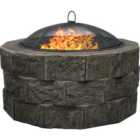 Centurion Supports Fireology RENOVATO Garden Fire Pit Brazier and Barbeque with Eco-Stone Finish