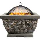 Centurion Supports Fireology TONTERIA Prestigious Garden Fire Pit Brazier and Barbecue with Eco-Stone Finish
