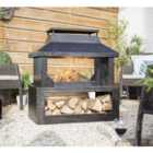 La Hacienda 58281 Stonehurst Fireplace Firepit Chimenea Garden Log Burner Heater