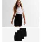 Girls 3 Pack Black Tube School Skirts
