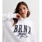 Girls White Bronx Belmont Logo Hoodie