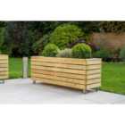 Forest Garden Long Linear Planter with Wheels - 1200 x 400 x 496mm