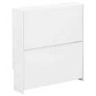 GFW Narrow High Gloss 2 Tier Shoe Cabinet - White