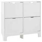 GFW Narrow 4 Drawer Shoe Cabinet - White