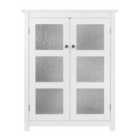 Teamson Home Connor Bathroom Free Standing Cabinet With 2 Glass Doors - White