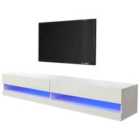 GFW Galicia 150Cm Wall TV Unit With Led - White