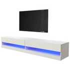 GFW Galicia 180Cm Wall TV Unit With Led - White