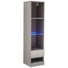 GFW Galicia Tall Shelf Unit With LED - Grey