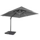 Hex Living Parasol With Led Lights White
