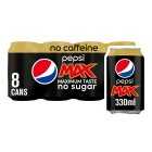 Pepsi Max No Caffeine No Sugar Cola Cans, 8x330ml