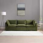 Moda 3 Seater Modular Sofa, Olive Velvet