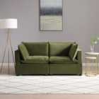 Moda 2 Seater Modular Sofa, Olive Velvet