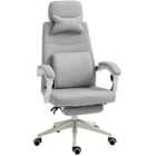 Vinsetto Home Office Chair With Manual Footrest Recliner Padded Adjustable Grey