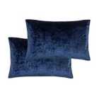 Paoletti Verona Twin Pack Polyester Filled Cushions Navy 60 x 40cm