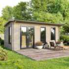Power 20x10 Apex Log Cabin, Doors to the Left - 44mm Logs