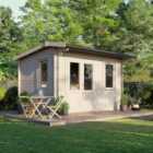 Power 14x10 Apex Log Cabin, Doors to the Left - 28mm Logs