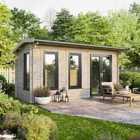 Power 18x8 Apex Log Cabin, Doors to the Right - 44mm Logs