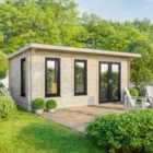 Power 20x12 Pent Log Cabin, Doors to the Right - 44mm Logs