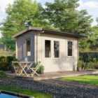 Power 14x8 Apex Log Cabin, Doors to the Left - 28mm Logs