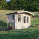 Power 8x12 Chalet Log Cabin, Doors to the Right - 28mm Logs