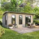 Power 20x12 Apex Log Cabin, Doors to the Right - 44mm Logs