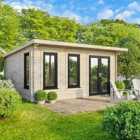 Power 18x18 Pent Log Cabin, Doors to the Right - 44mm Logs