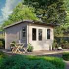 Power 12x14 Apex Log Cabin, Doors to the Left - 28mm Logs