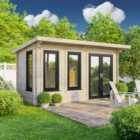 Power 16x8 Pent Log Cabin, Doors to the Right - 44mm Logs