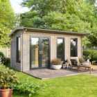 Power 18x8 Apex Log Cabin, Doors to the Left - 44mm Logs