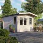 Power 14x12 Chalet Log Cabin, Doors to the Left - 28mm Logs