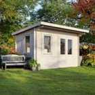 Power 14x8 Pent Log Cabin, Doors to the Right - 28mm Logs