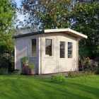 Power 10x12 Chalet Log Cabin, Doors to the Right - 28mm Logs