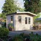 Power 8x14 Chalet Log Cabin, Doors to the Right - 28mm Logs