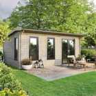 Power 20x18 Apex Log Cabin, Doors to the Right - 44mm Logs