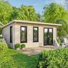 Power 20x18 Pent Log Cabin, Doors to the Right - 44mm Logs