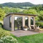 Power 16x16 Apex Log Cabin, Doors to the Left - 44mm Logs