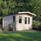 Power 14x12 Chalet Log Cabin, Doors to the Right - 28mm Logs