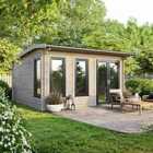Power 16x16 Apex Log Cabin, Doors to the Right - 44mm Logs