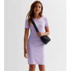 KIDS ONLY Lilac Ribbed Short Sleeve Mini Dress
