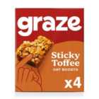 Graze Vegan Sticky Toffee Oat Boosts Snack Bars 4 per pack
