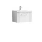 Nuie Deco 600mm Wall Hung Single Drawer Vanity & Basin 1 - Satin White