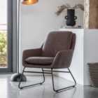 Floris Metal Frame Faux Leather Accent Chair