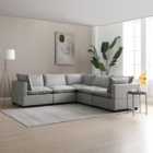 Moda Corner Modular Sofa, Light Grey Boucle