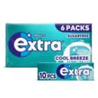 Extra Cool Breeze Chewing Gum Sugar Free Multipack 6 x 10 per pack